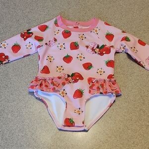 Strawberry Shortcake Pink Rashguard SIZE 12 MONTHS New With Tags